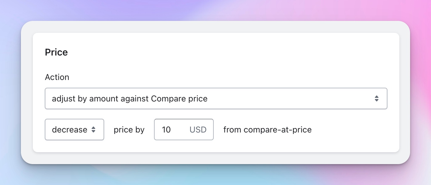 settings prices in Shopify